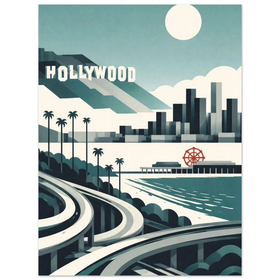 Los Angeles Hollywood Minimalist Wall Art Poster