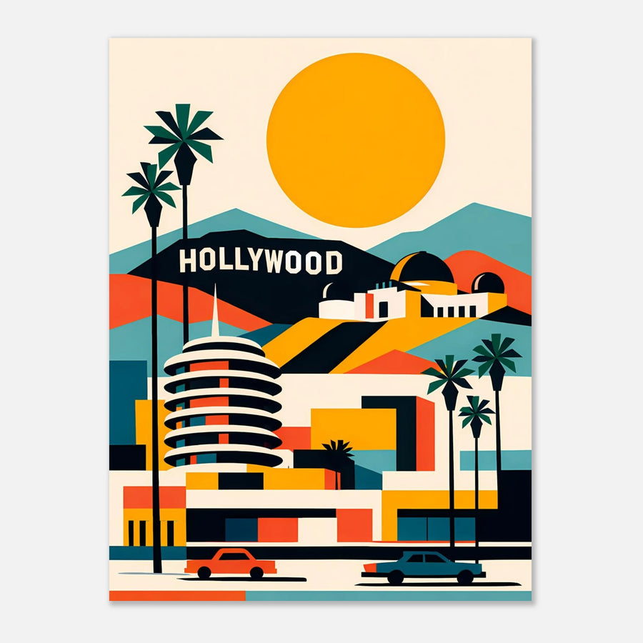 Bauhaus Los Angeles City Skyline Poster