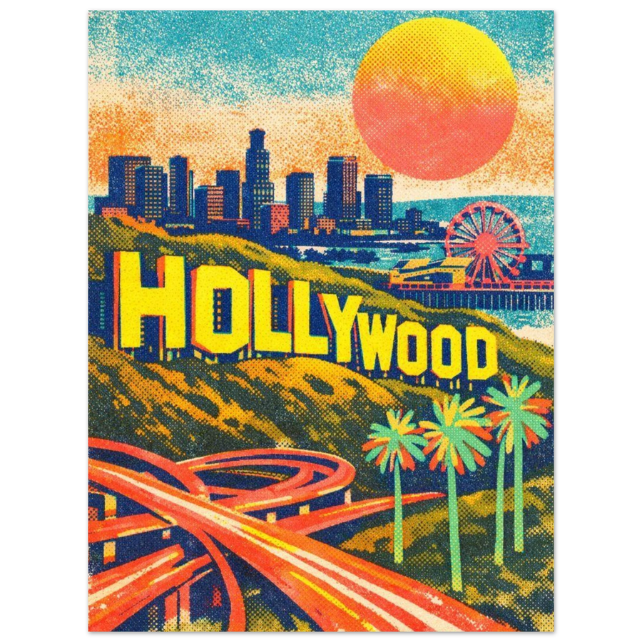 Los Angeles Hollywood Minimalist Wall Art Poster