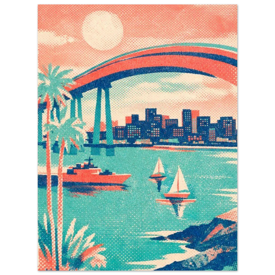 San Diego Coastal Minimalist Wall Art Poster