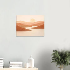 Austin minimal landscape poster in warm tones