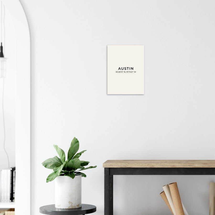 Austin Coordinates Wall Art Poster