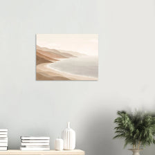 Minimal Bay Area coastal hills poster in warm neutral palette