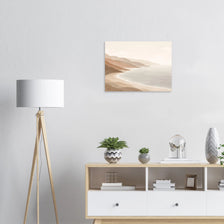 Minimal Bay Area coastal hills poster in warm neutral palette