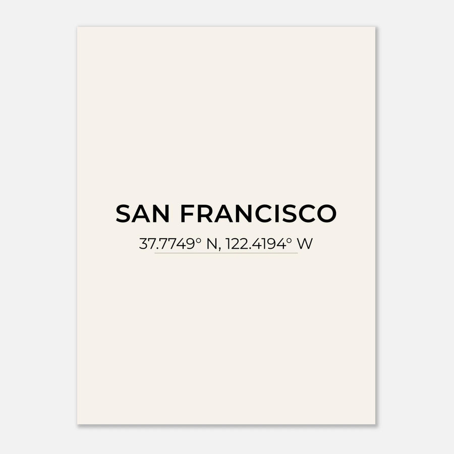 San Francisco Coordinates Wall Art Poster