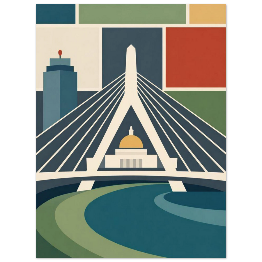 Boston Minimalist Wall Art Poster