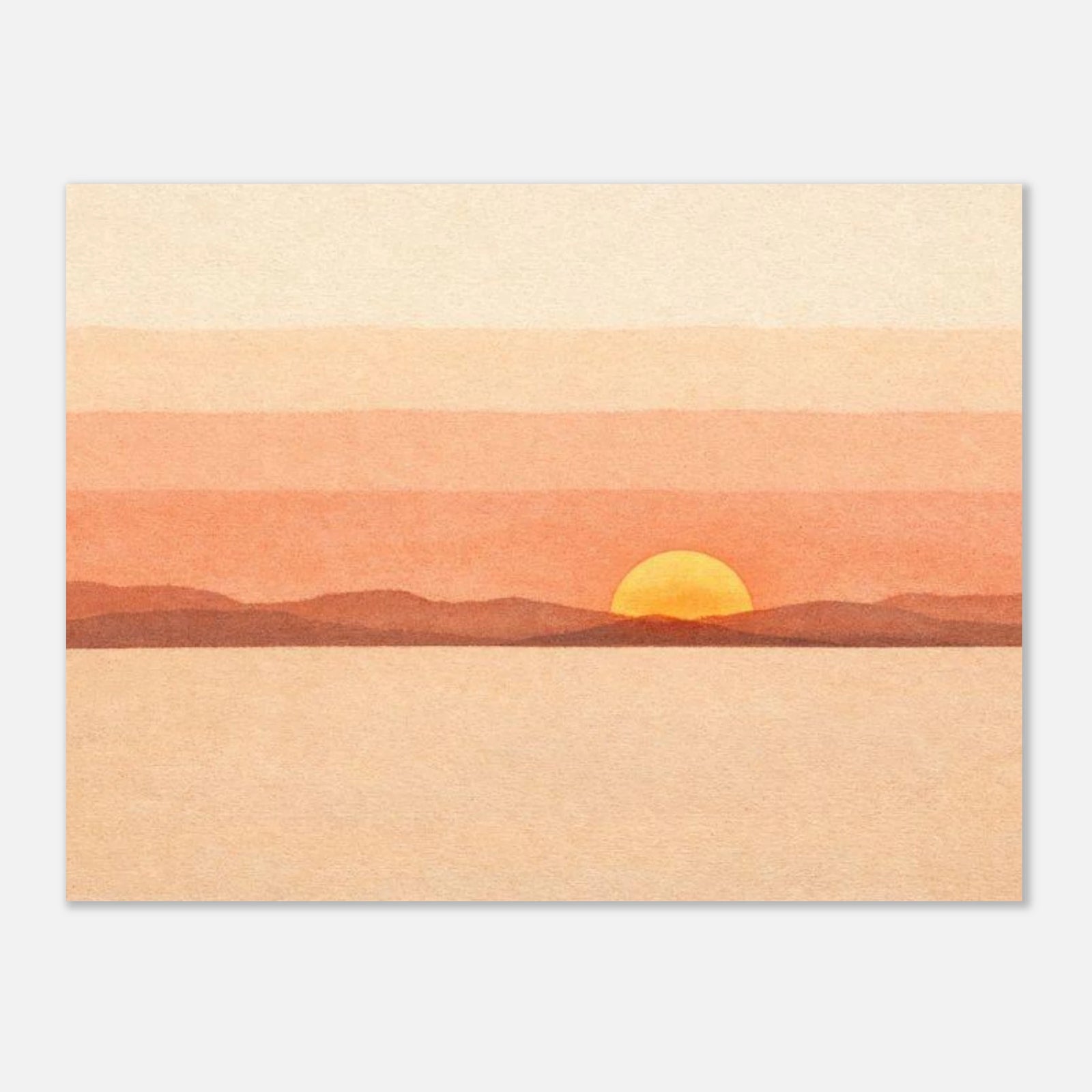 Austin warm sunset minimal landscape poster