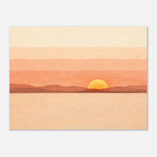 Austin warm sunset minimal landscape poster