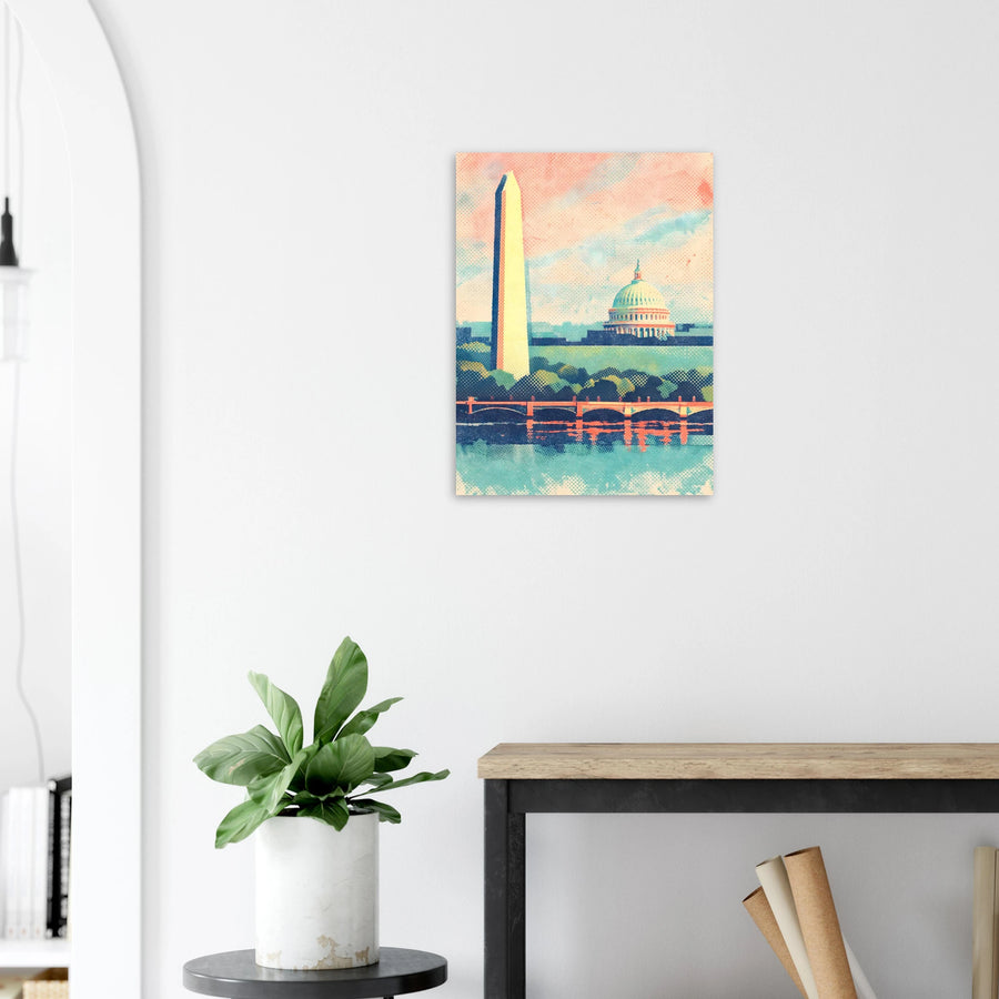 Washington, DC Risograph Art Print – Monument & Capitol