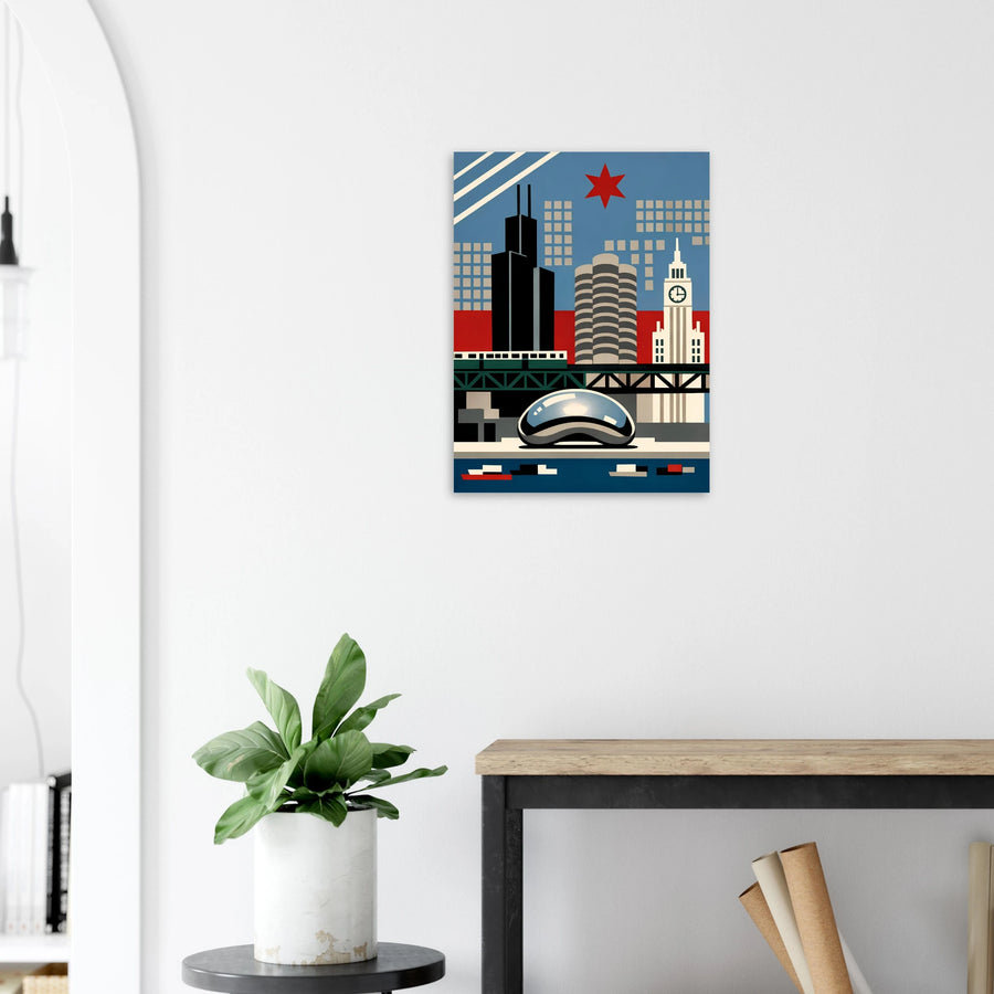 Bauhaus Chicago City Skyline Poster