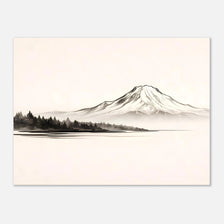 Minimal Mount Rainier poster with lake and soft neutral tones