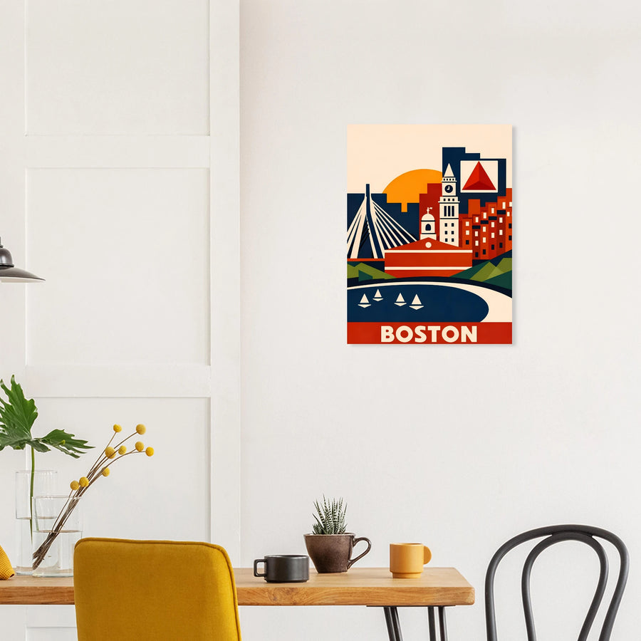 Bauhaus Boston City Skyline Poster