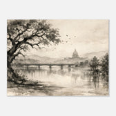 Wabi-sabi ink wash painting of Austin