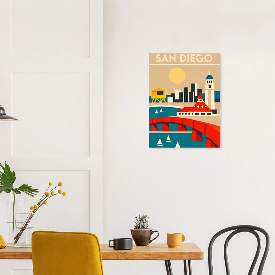 Bauhaus San Diego City Skyline Poster
