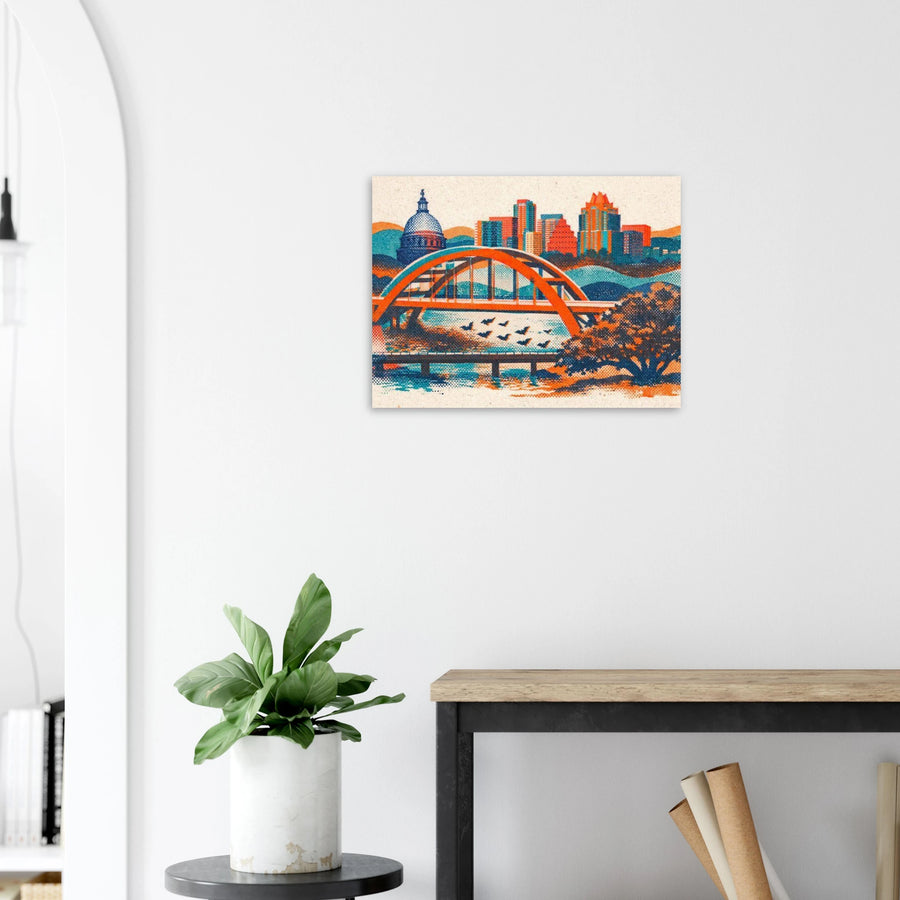 Austin Skyline — Warm Modern Wall Art Print