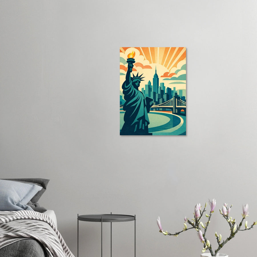 New York City Iconic Wall Art – Statue of Liberty & Skyline