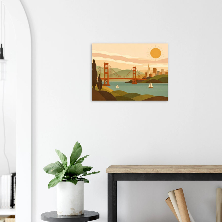 Mid-century modern illustration of San Francisco